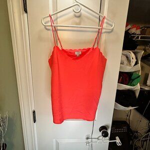 J. Crew Factory Women's Size 8 Scalloped cami top Neon Orange - NWT